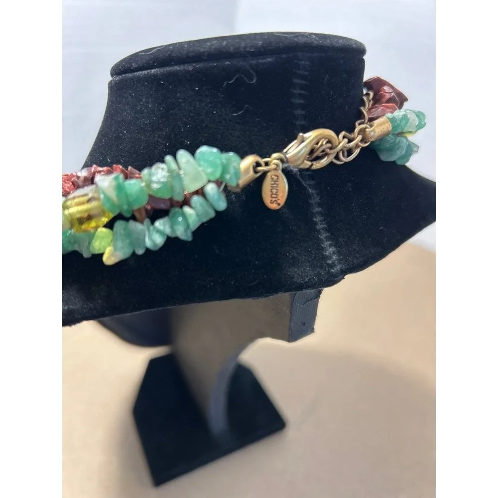 Vintage Multi-Strand Beaded Necklace with Mixed Gemstones